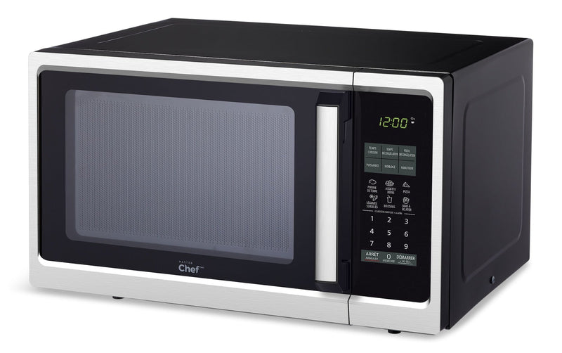 Countertop Microwave, 900 W, Black Stainless Steel, 0.9-cu-ft I3P7