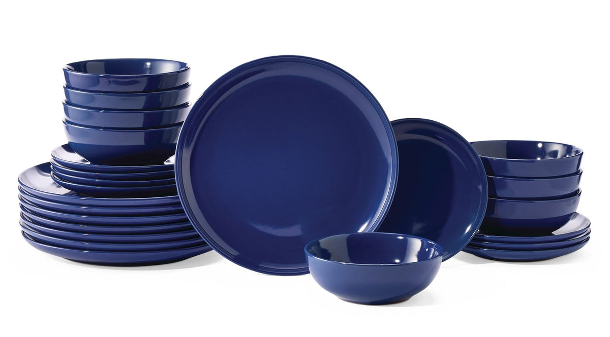 Essential Coupe Stoneware Dinnerware Set, Serves 8, 24-pc, Sodalite Blue T4A6 - product image 1