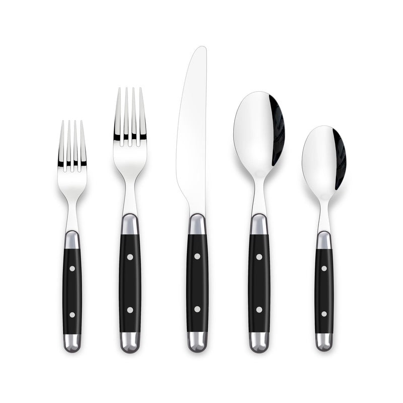 Rivet Flatware Set, Serves 4, 20-pc, with Caddy G8D8