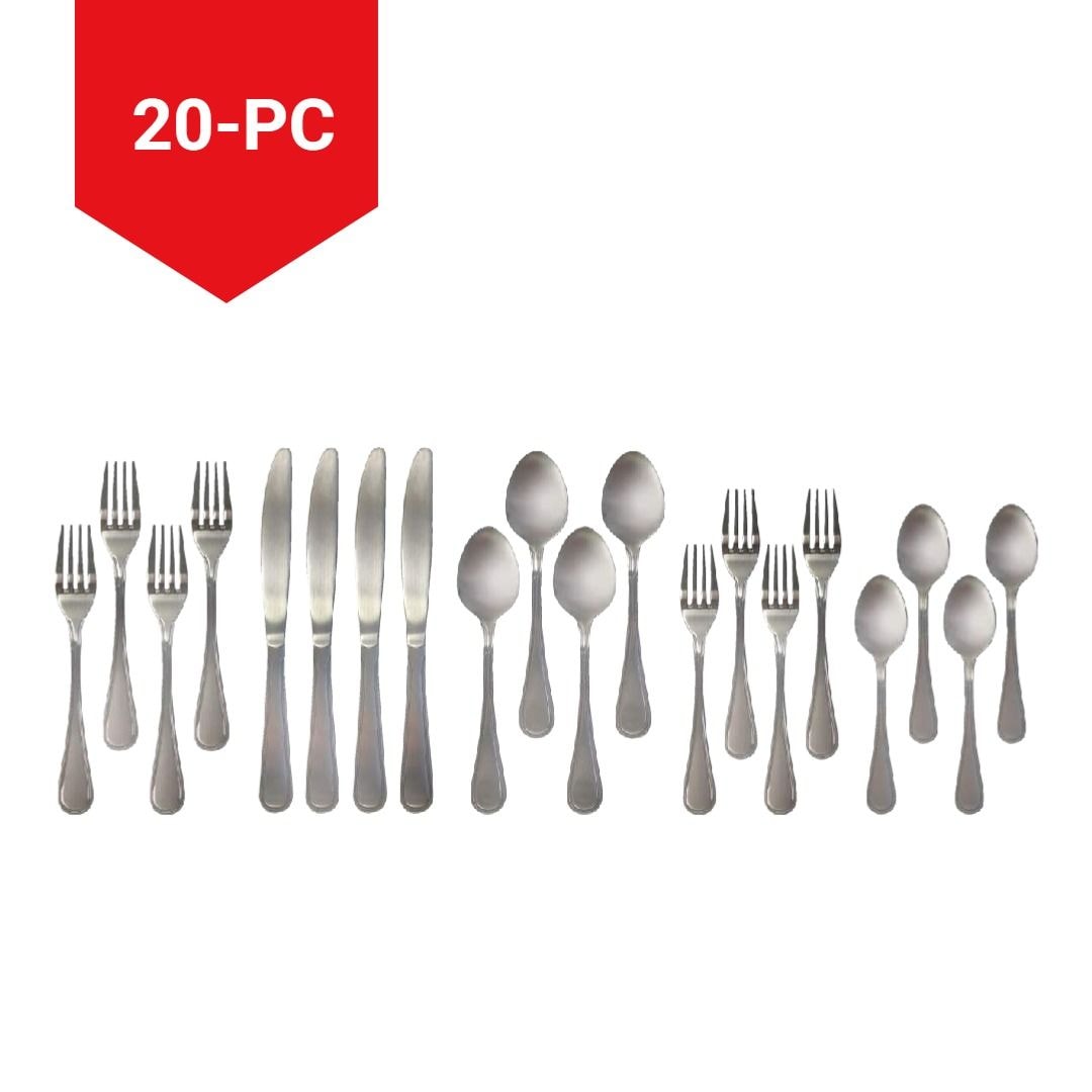 Round Stainless Steel Flatware Set, Serves 4, 20-pc J8W3 - product image 1