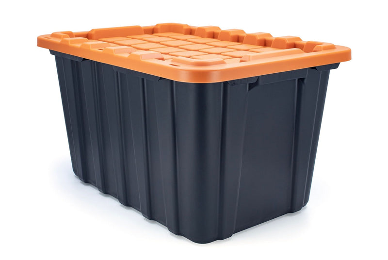 102-L Heavy-Duty Orange/Black Storage Tote G4H4