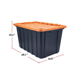102-L Heavy-Duty Orange/Black Storage Tote G4H4 - product image 5