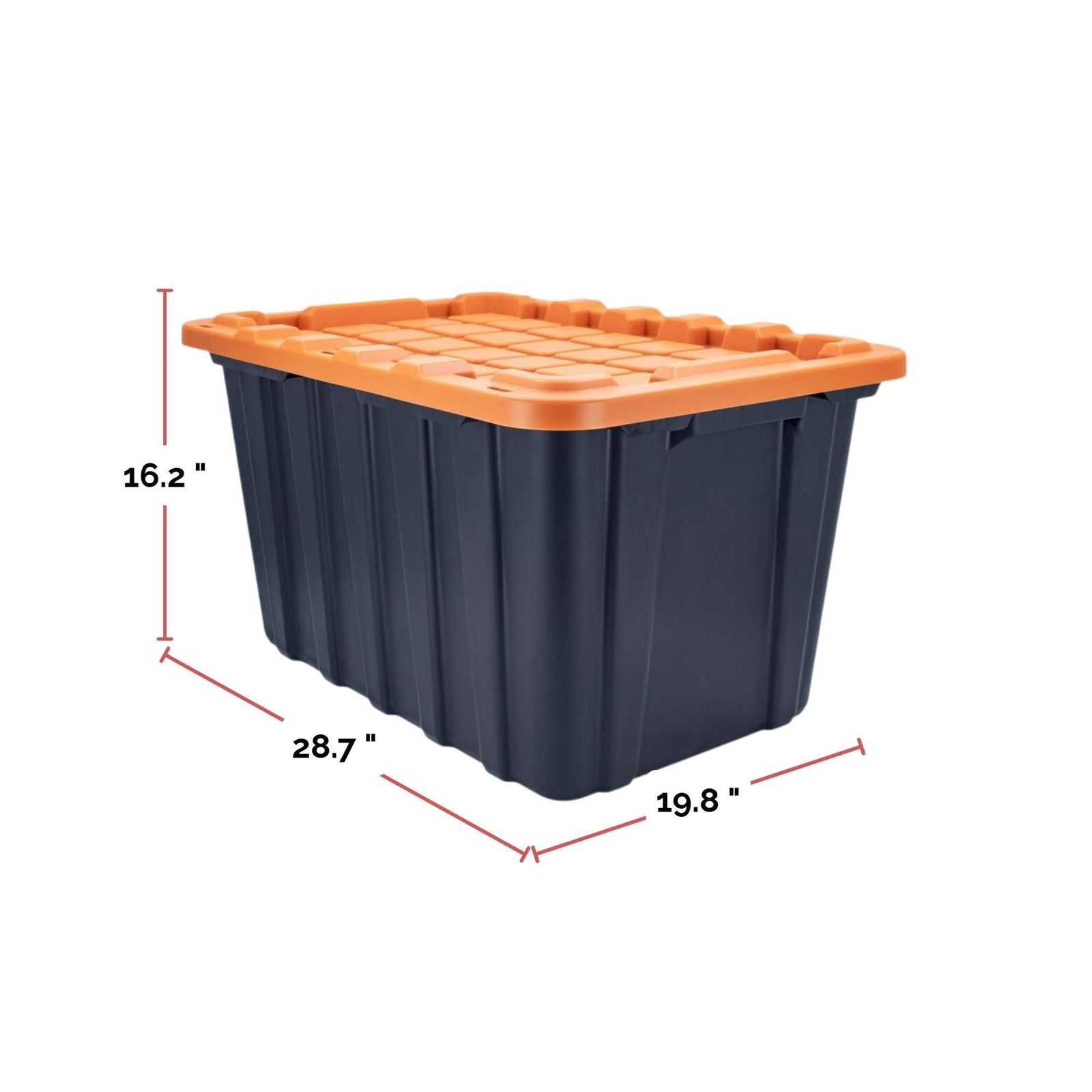 102-L Heavy-Duty Orange/Black Storage Tote G4H4 - product image 5