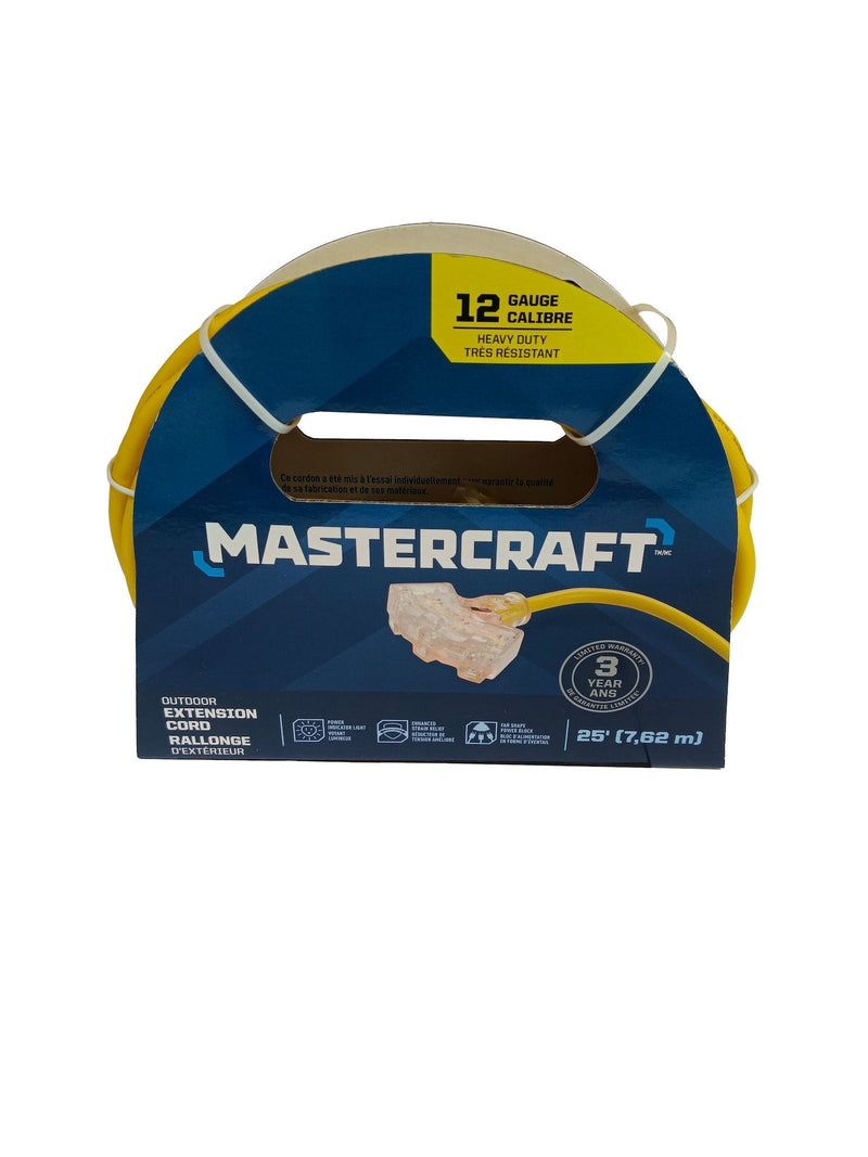 25-ft Outdoor 12 Gauge Extension Cord with Fantail End, Yellow D3Y7