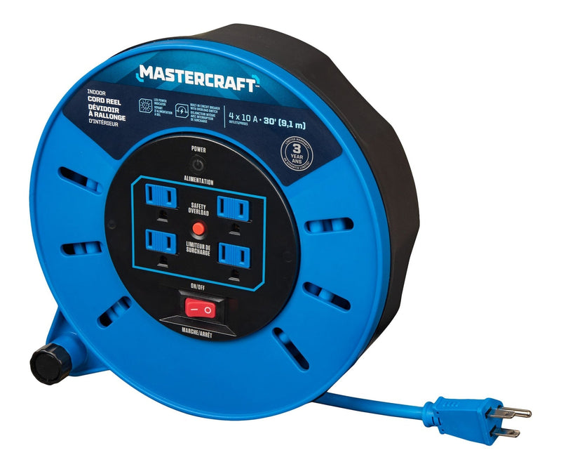 30-ft 10A Retractable Extension Cord Reel A3A3