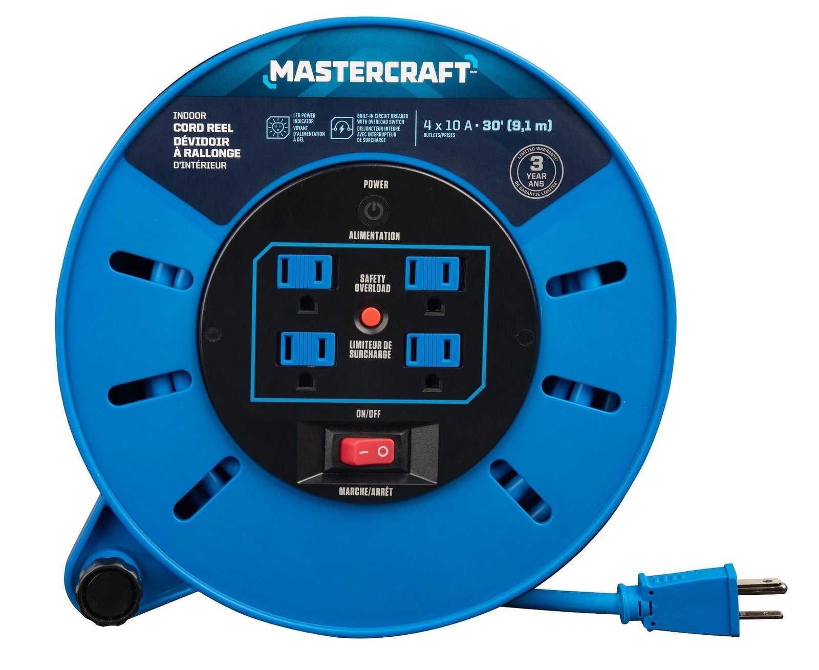 30-ft 10A Retractable Extension Cord Reel A3A3 - product image 2