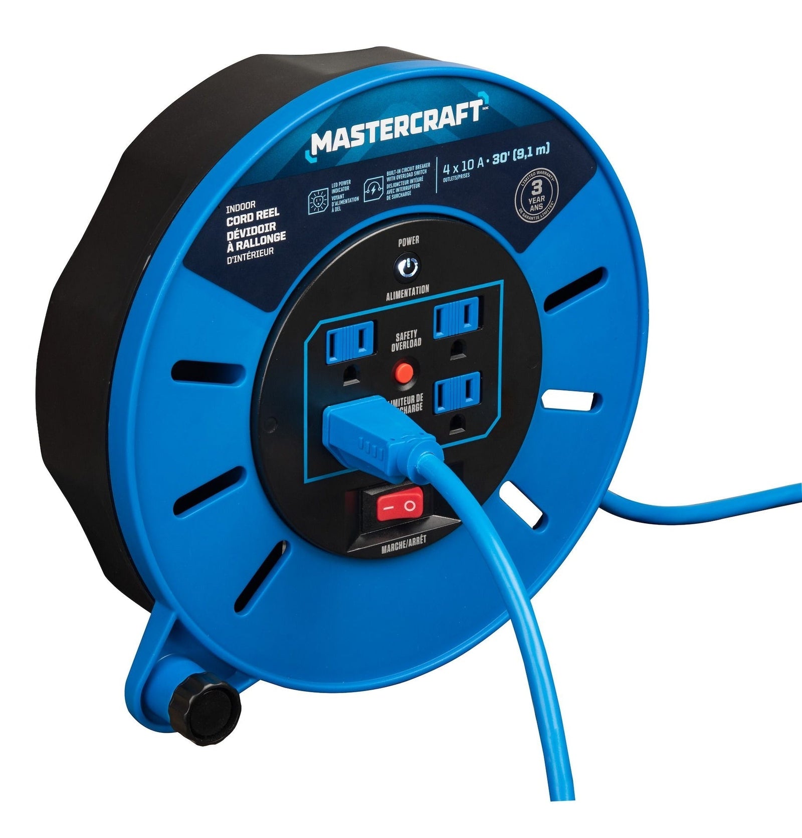 30-ft 10A Retractable Extension Cord Reel A3A3 - product image 4