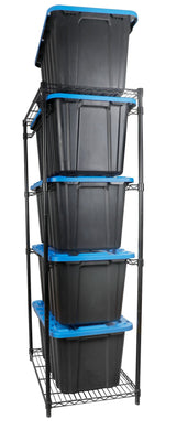 5-Tier Steel Tote Storage Rack, Black, Totes Not Included H3J0 - product image 1