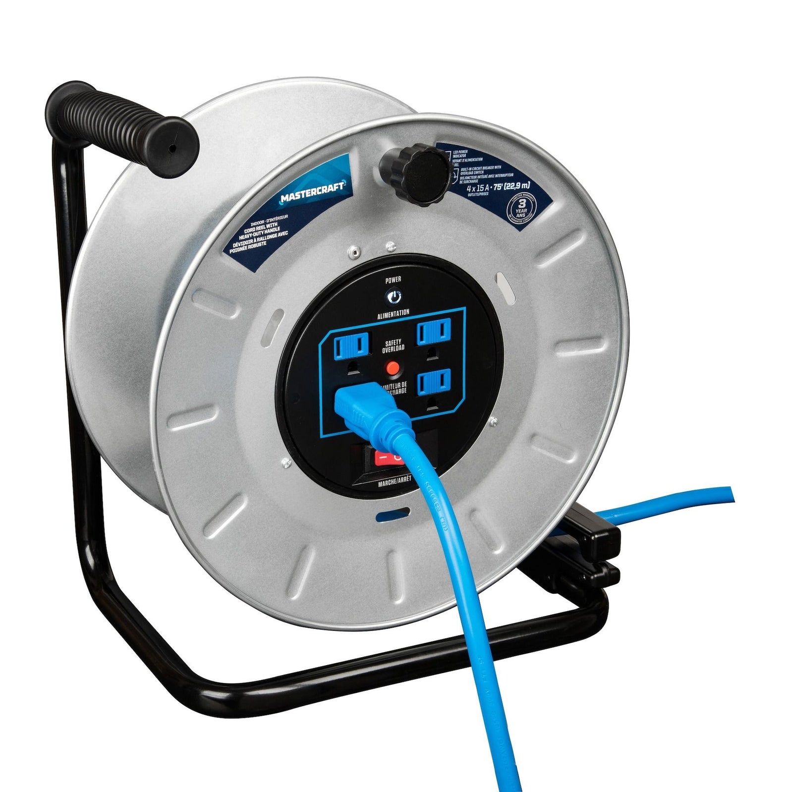 75-ft 15A Retractable Extension Cord Reel W7C4 - product image 8