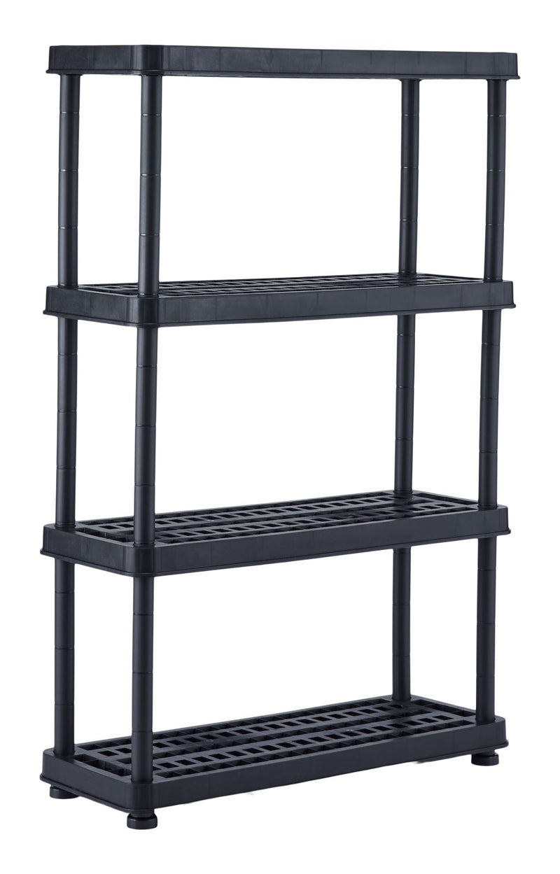 Adjustable 4-Shelf Resin/ Plastic Storage Rack/ Shelving Unit, 36 x 14 x 54.5-in R3E5