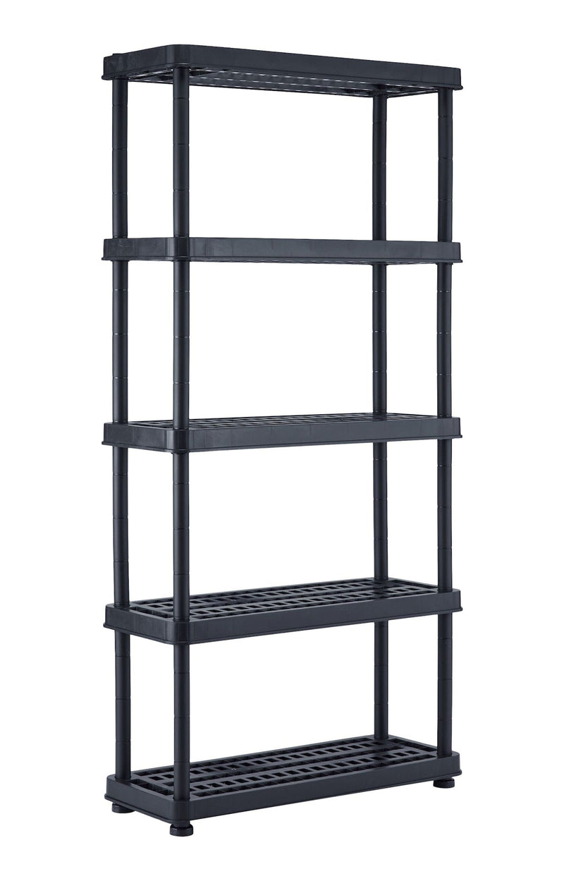 Adjustable 5-Shelf Resin/ Plastic Storage Rack/ Shelving Unit, 36 x 14 x 72-in Z5O7