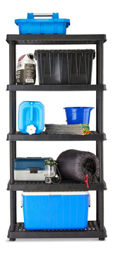 Adjustable 5-Shelf Resin/Plastic Storage Rack/Shelving Unit, 36 x 18 x 72-in L6K9 - product image 5