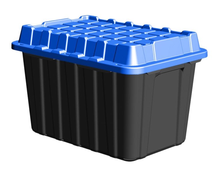 Heavy-Duty Polypropylene Tote with Domed Lid, 120-L A8S7