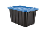 Heavy Duty Stackable Storage Box with Lid, 45-L, Black/Blue J7P3 - product image 1