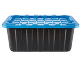 Heavy Duty Stackable Storage Box with Lid, 70-L, Black/Blue N5P9 - product image 1