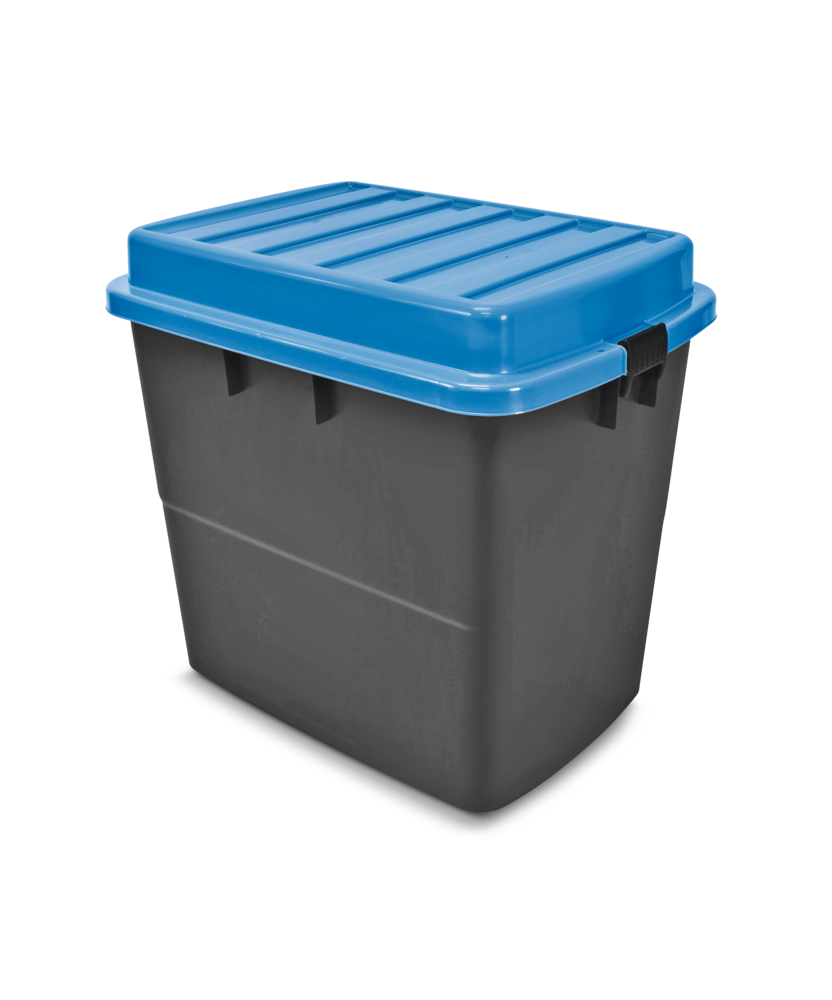 Heavy Duty Storage Box with Wheels and Latched Lid, 210-L, Black/Blue H1S3 - product image 1