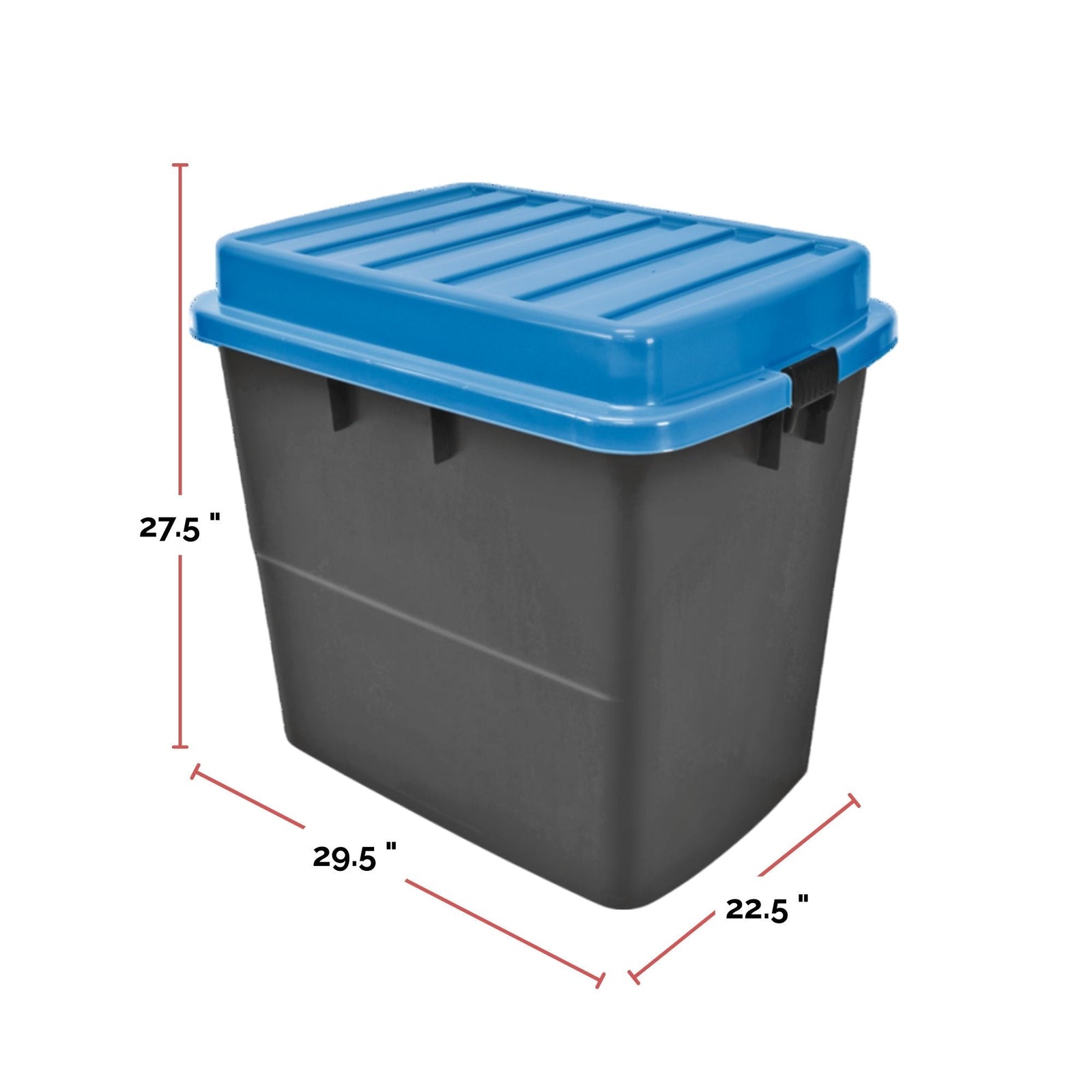 Heavy Duty Storage Box with Wheels and Latched Lid, 210-L, Black/Blue H1S3 - product image 2