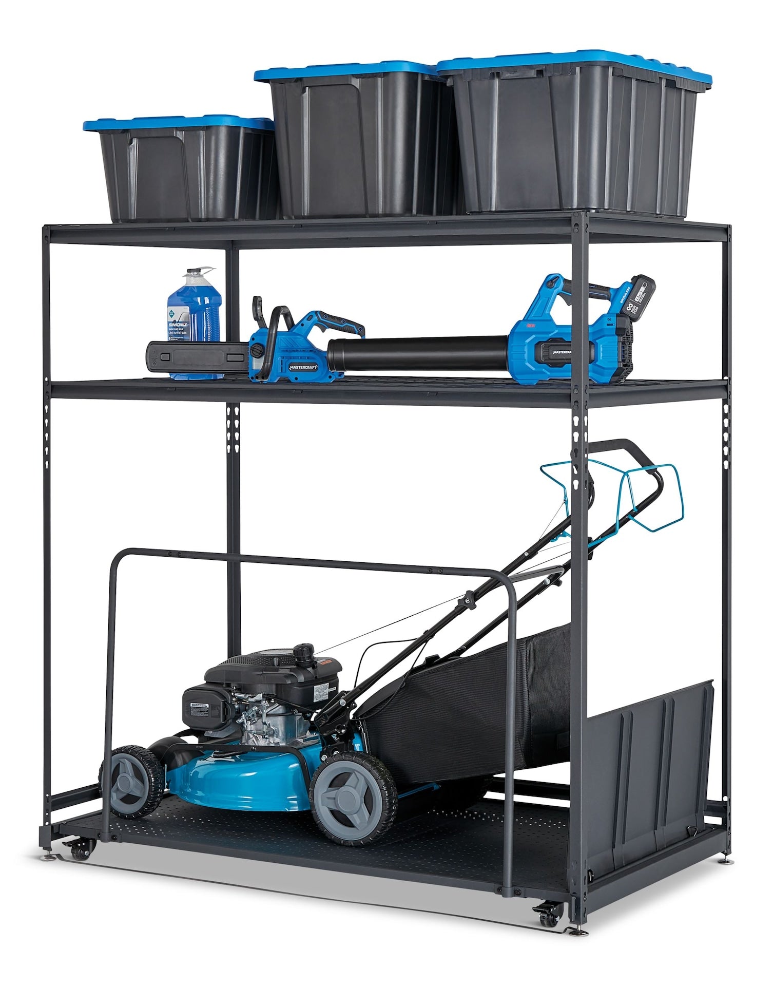 Seasonal Storage Rack with Rolling Platform Cart, Black, 65.5-in x 35.5-in x 68-in P2D0 - product image 2