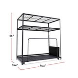 Seasonal Storage Rack with Rolling Platform Cart, Black, 65.5-in x 35.5-in x 68-in L1J3 - product image 4