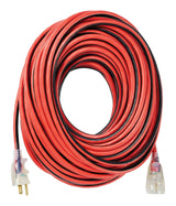 100-ft 14/3 Outdoor Extension Cord with Grounded Outlet, Lighted End and Locking Connector, Hi-Visibility S6M3 - product image 1