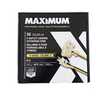 3-Outlet Locking Extension Cord, 50-ft, Yellow/Black O6S8 - product image 1