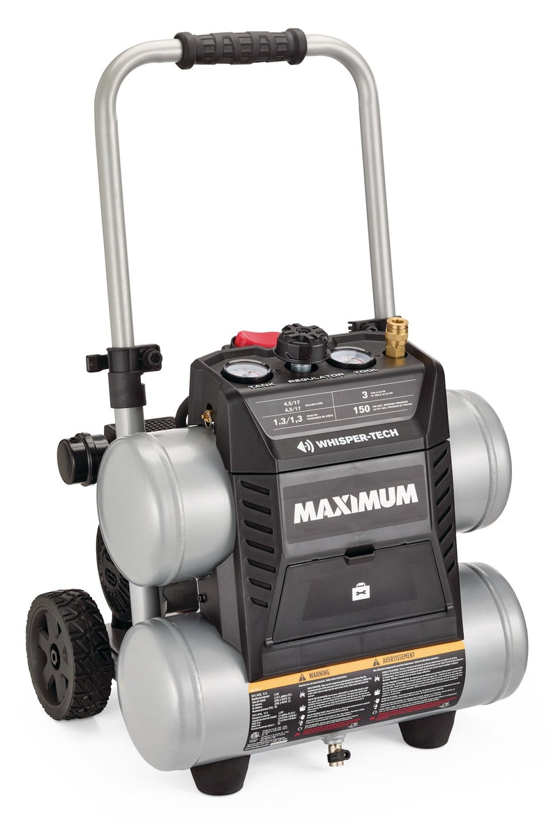 4.5-Gallon Quiet Air Compressor, 150 PSI, 1.3 HP Q0Z0