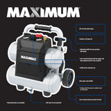 4.5-Gallon Quiet Air Compressor, 150 PSI, 1.3 HP Q0Z0 - product image 5