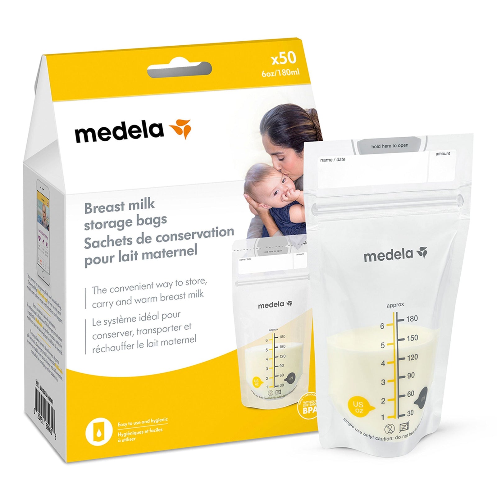 Breast Milk Storage Bags, 50-ct H7D8 - product image 1