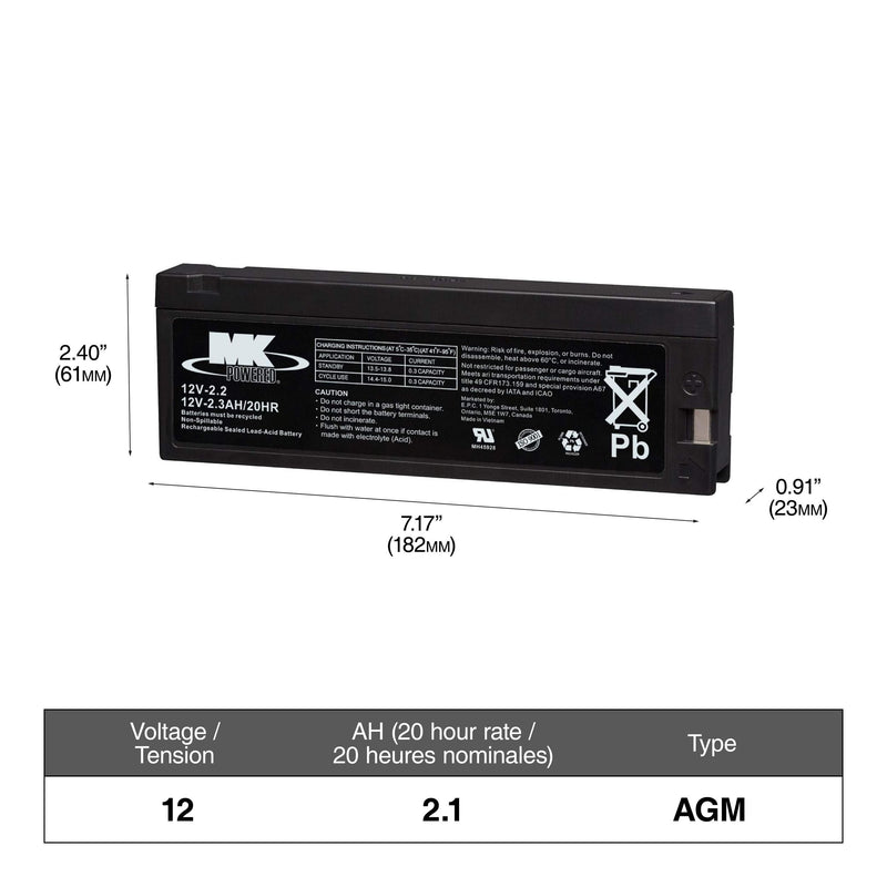 Battery 12-Volt 2.3 Ah SLA Battery M3R2
