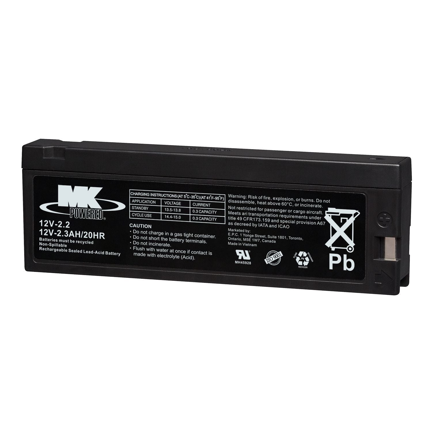 Battery 12-Volt 2.3 Ah SLA Battery M3R2 - product image 2
