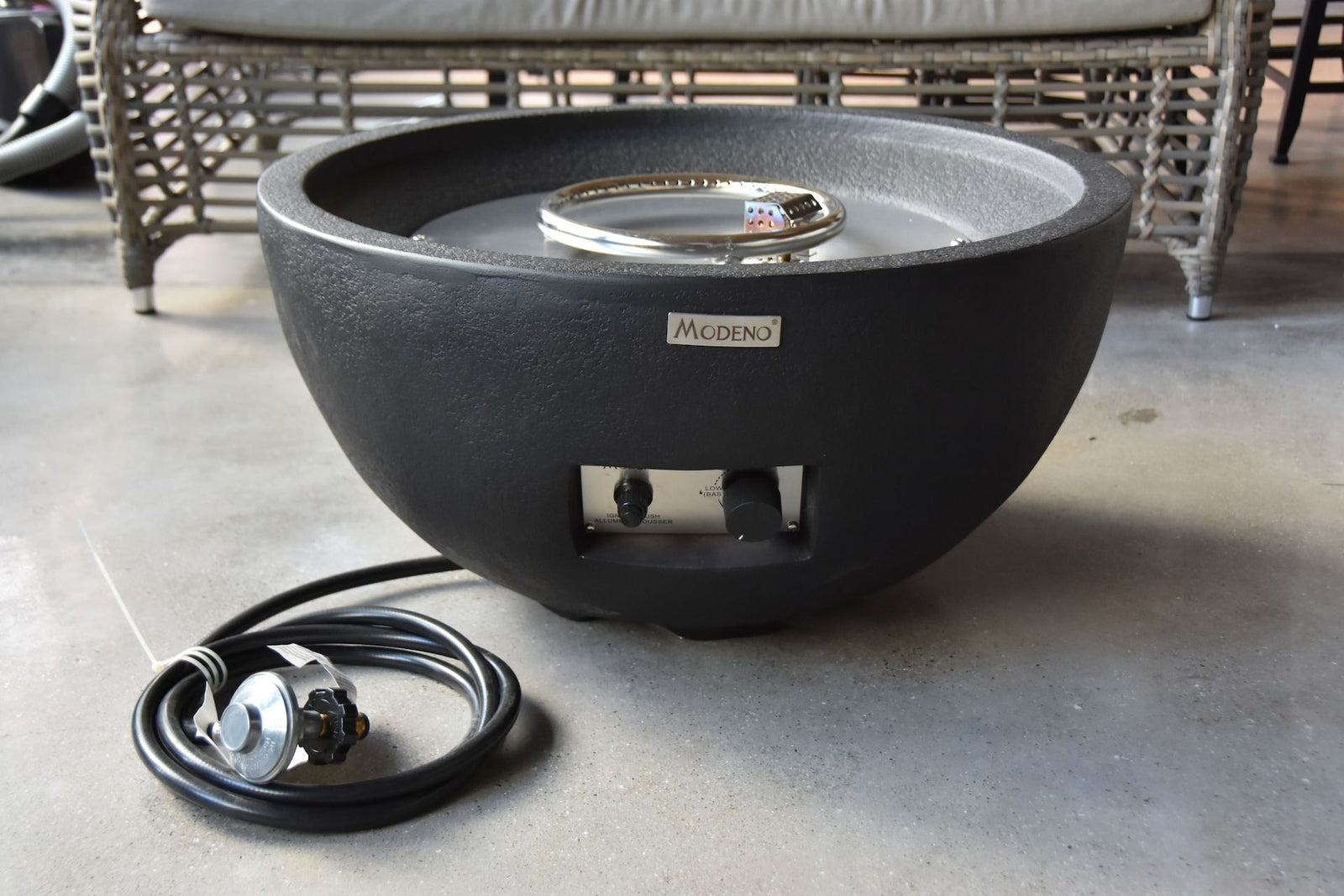 Jefferson Round Gas Fueled Outdoor Fire Bowl with PVC Cover, 40,000 BTUs, 13.7-in L4Z3 - product image 4