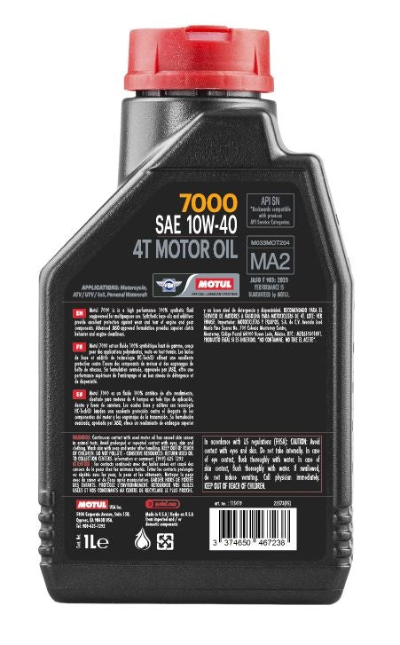 946mL 7000 4-Cycle 10W40 Motorcycle Oil I0D4 - product image 2