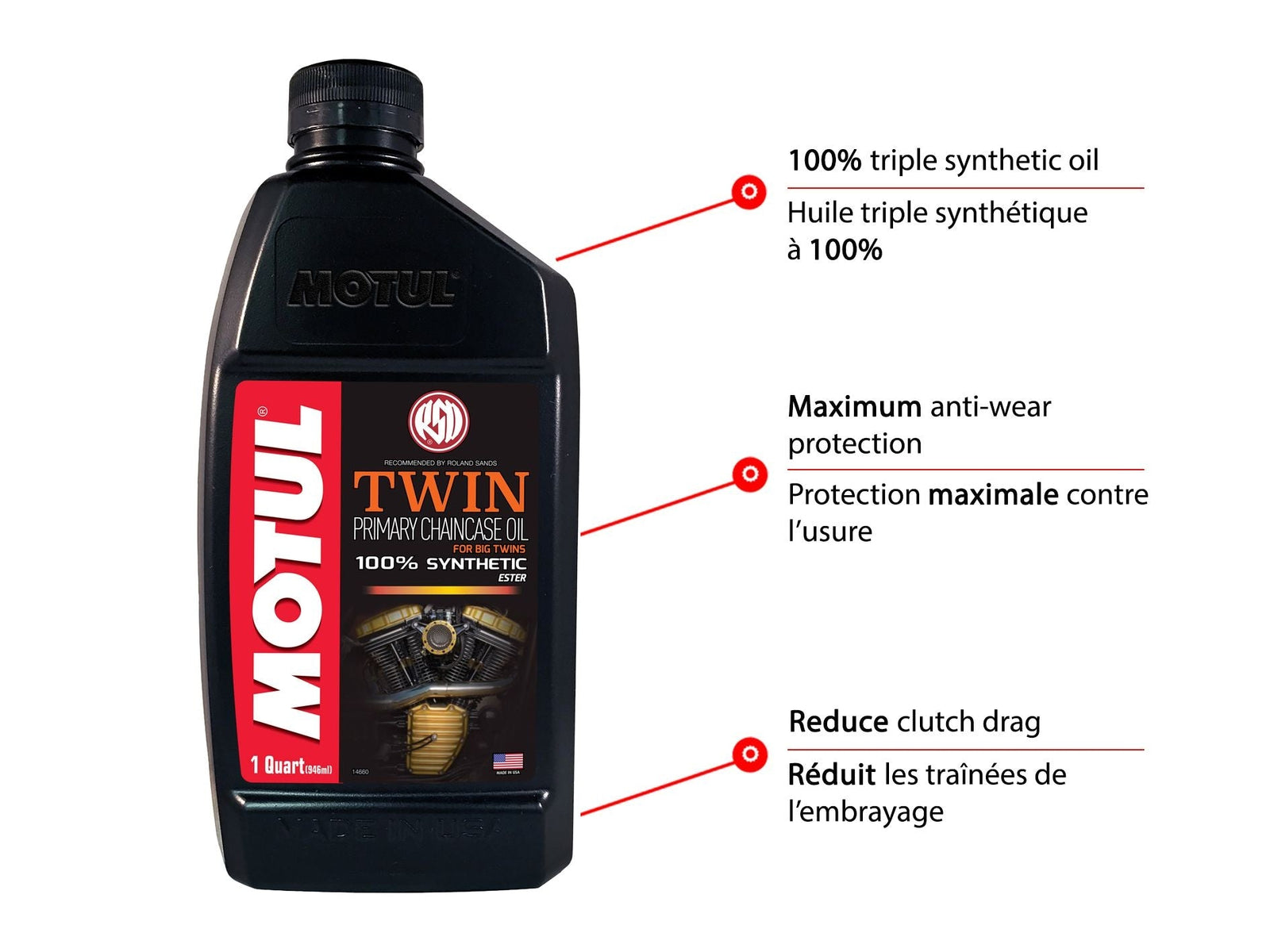 Twin Synthetic Primary Chain Case Motorcycle Oil, 1-L R7V9 - product image 2