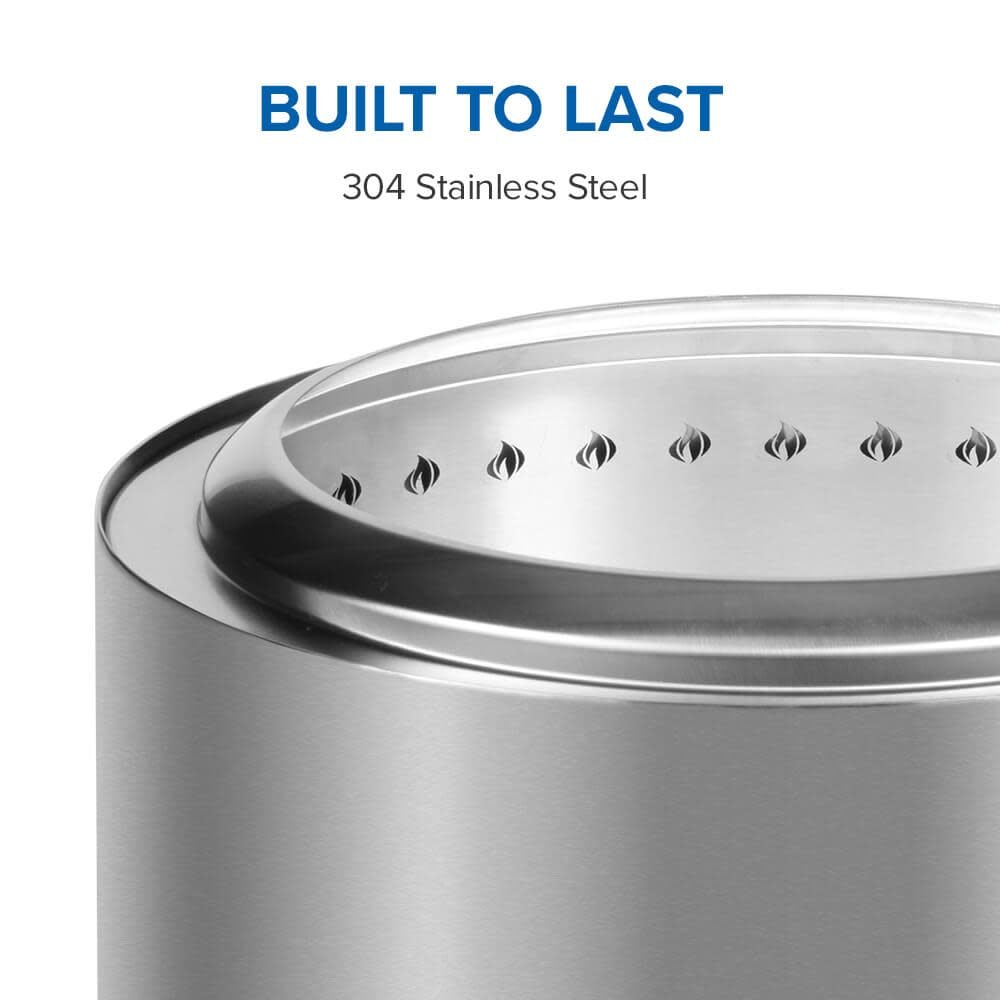 Timberwolf Outdoor Smokeless Multi-Fuel Fire Pit, Stainless Steel, 22-in L6U9 - product image 8