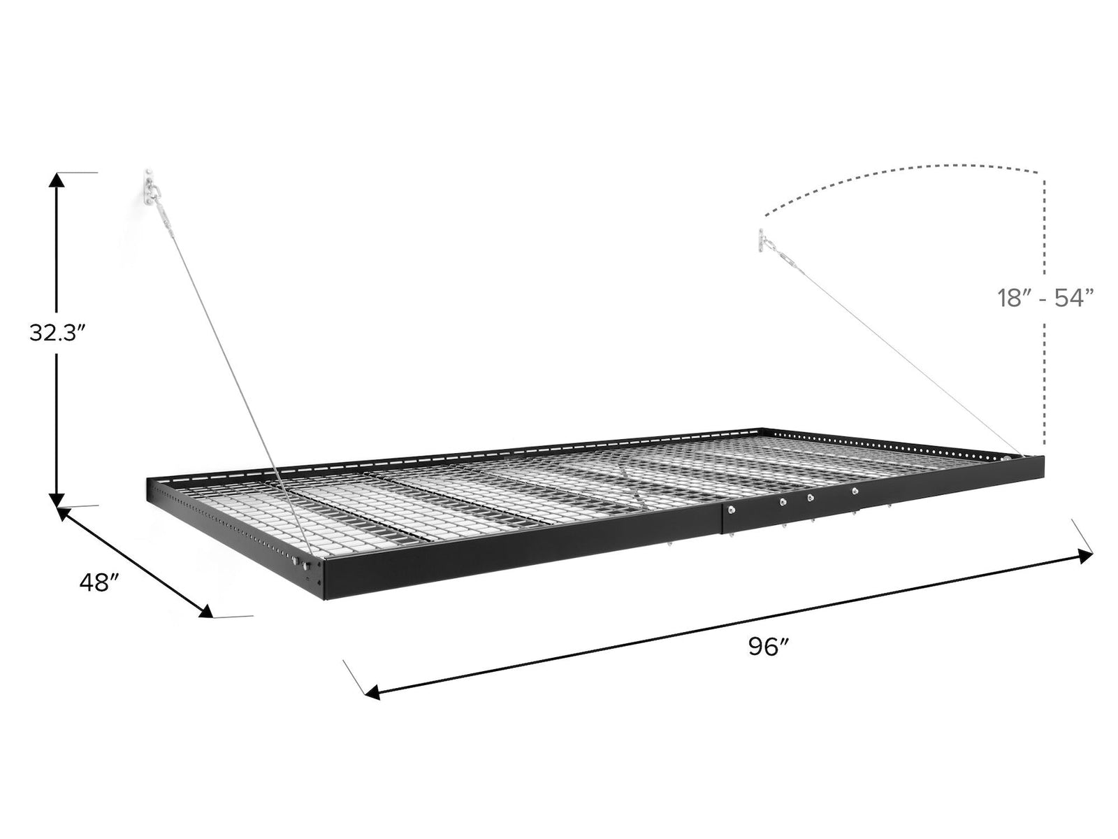 Pro Series Wall Mounted Heavy-Duty Steel Shelf, 600-lb Capacity, 4-ft x 8-ft Q3F6 - product image 4