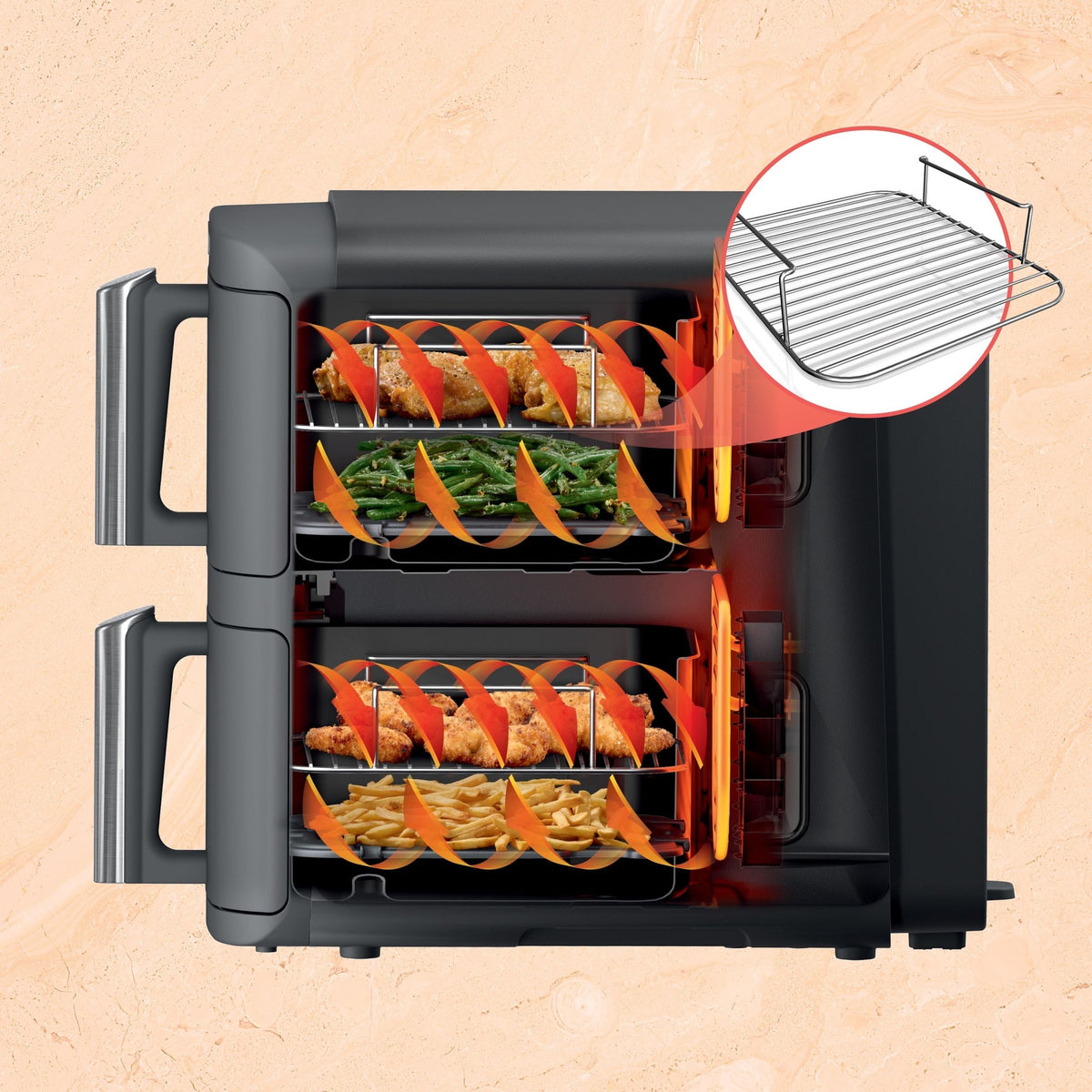 DoubleStack XL Multi-Rack Air Fryer with 2 Baskets & 6 Functions, 10-qt Y1J3 - product image 5