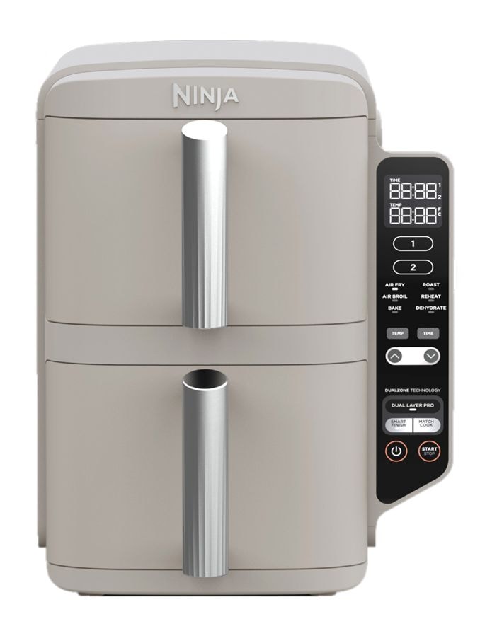 Dual Stacked Space-Saving Air Fryer, Sandstone L0G0