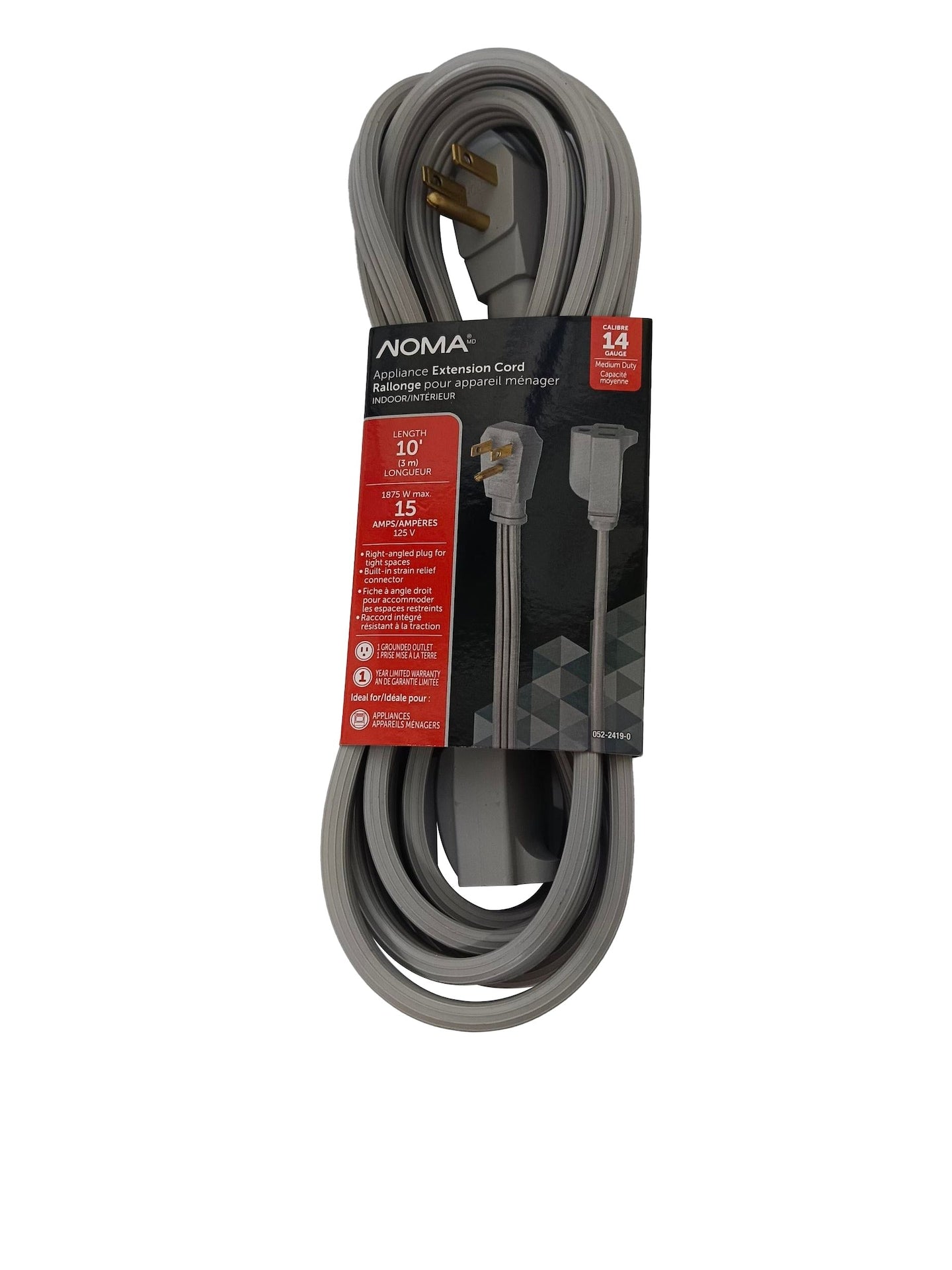 14/3 15 Amp Appliance Extension Cord, Grey V0Z3 - product image 1