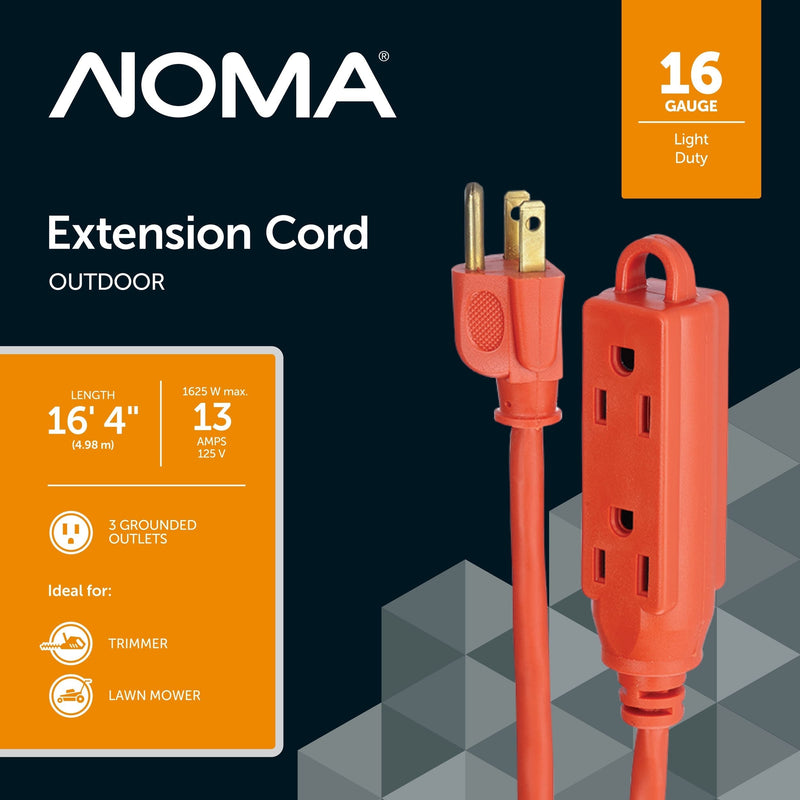 16-ft 5-in 16/3 Outdoor Extension Cord with 3 Grounded Outlets A3P1