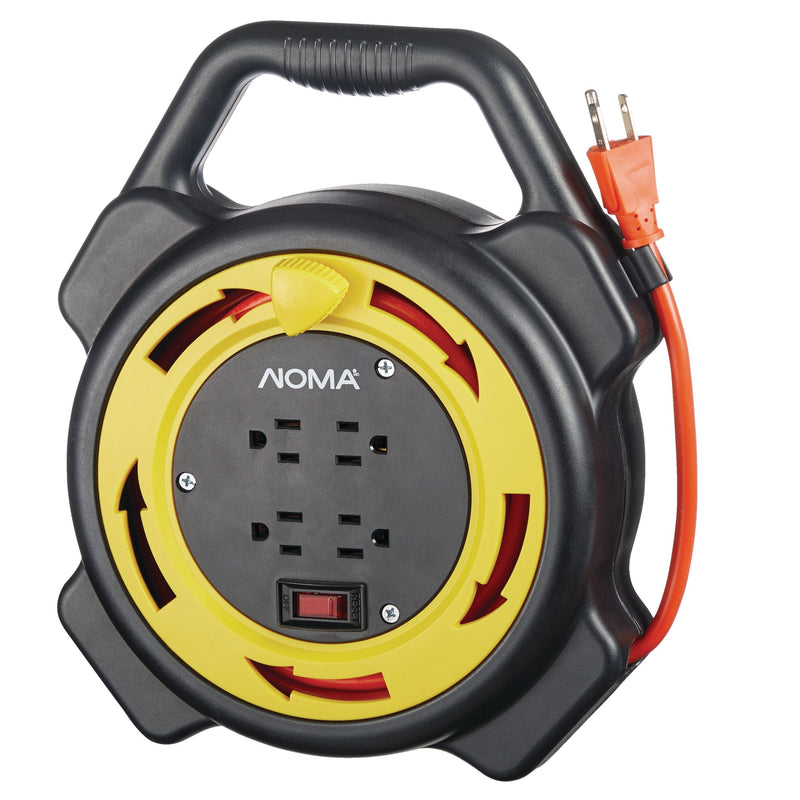 25-ft 16/3 Extension Cord with Storage Reel, 4 Grounded Outlets and Circuit Breaker N0Z1