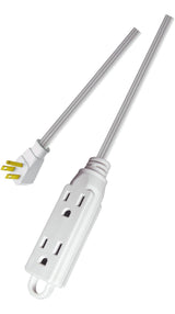 3-ft 3-in 16/3 Indoor Extension Cord with Right Angle Plug, 3 Grounded Outlets, White Q4X2 - product image 3
