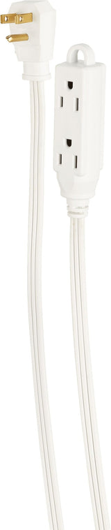 3-ft 3-in 16/3 Indoor Extension Cord with Right Angle Plug, 3 Grounded Outlets, White Q4X2 - product image 4