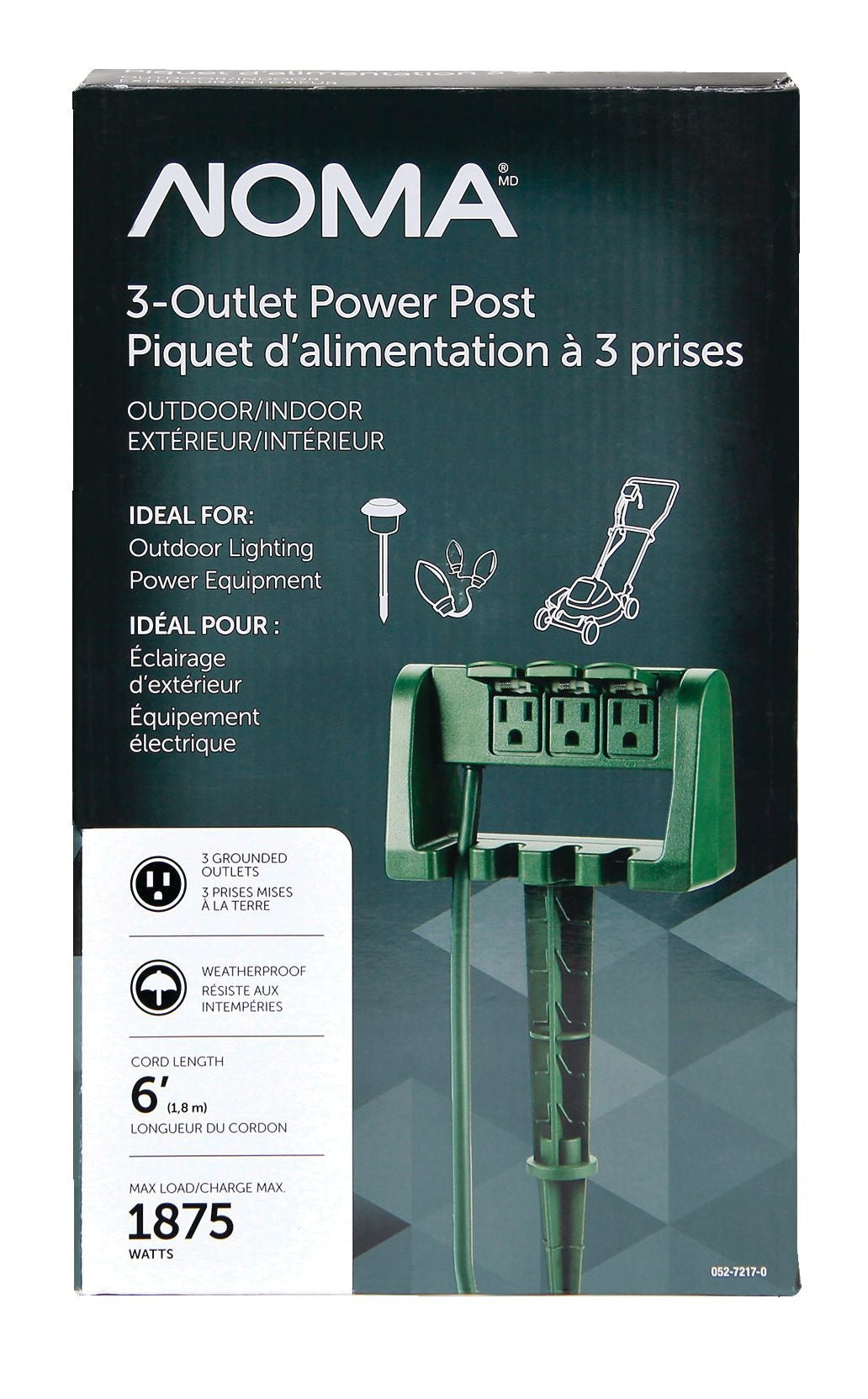 3-Outlet Outdoor Power Stake with 6-ft Cord, Green R0L0 - product image 2