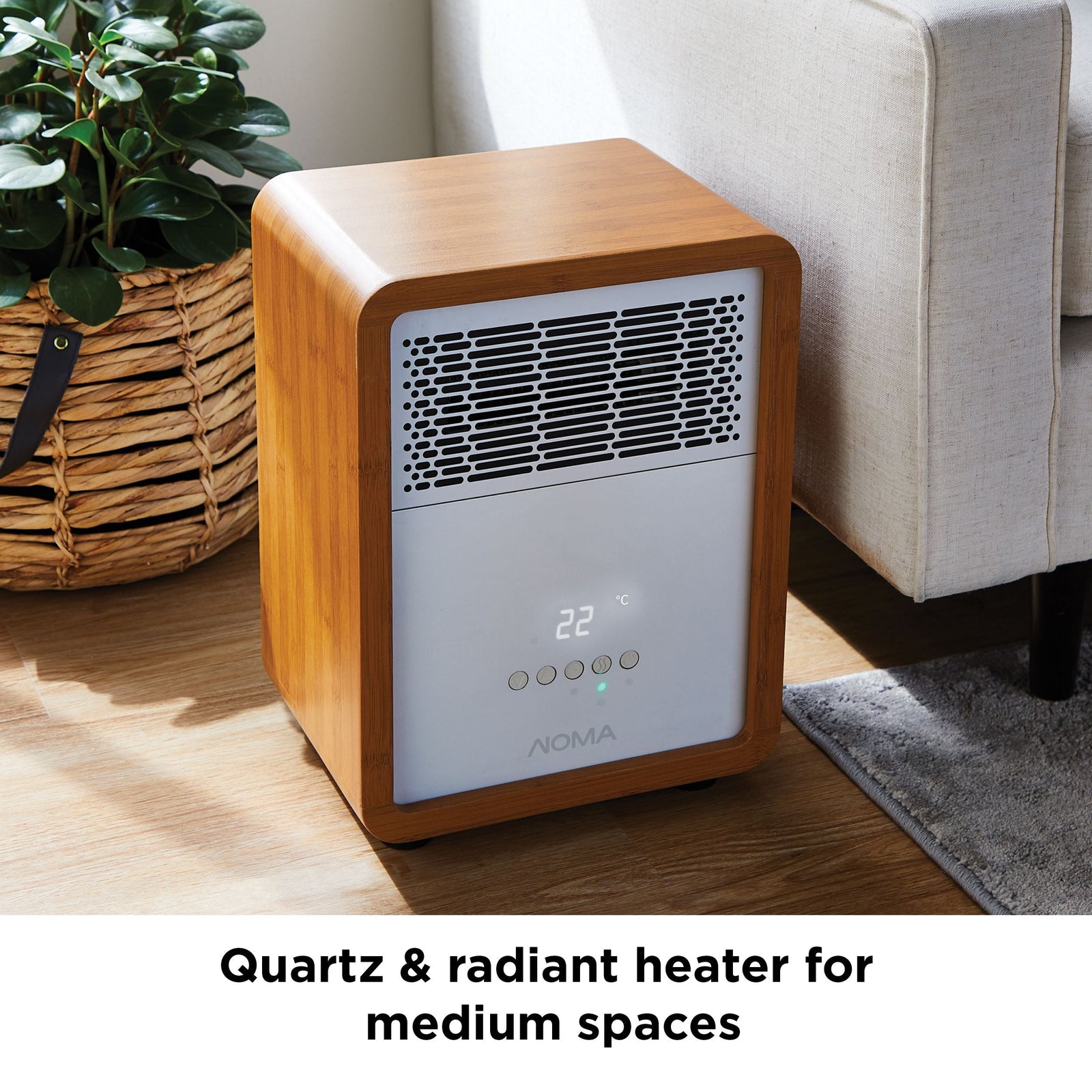 3-Setting Cabinet Heater with Child Lock, Quartz and Radiant Heating, Wood Grain Finish B5R4 - product image 3