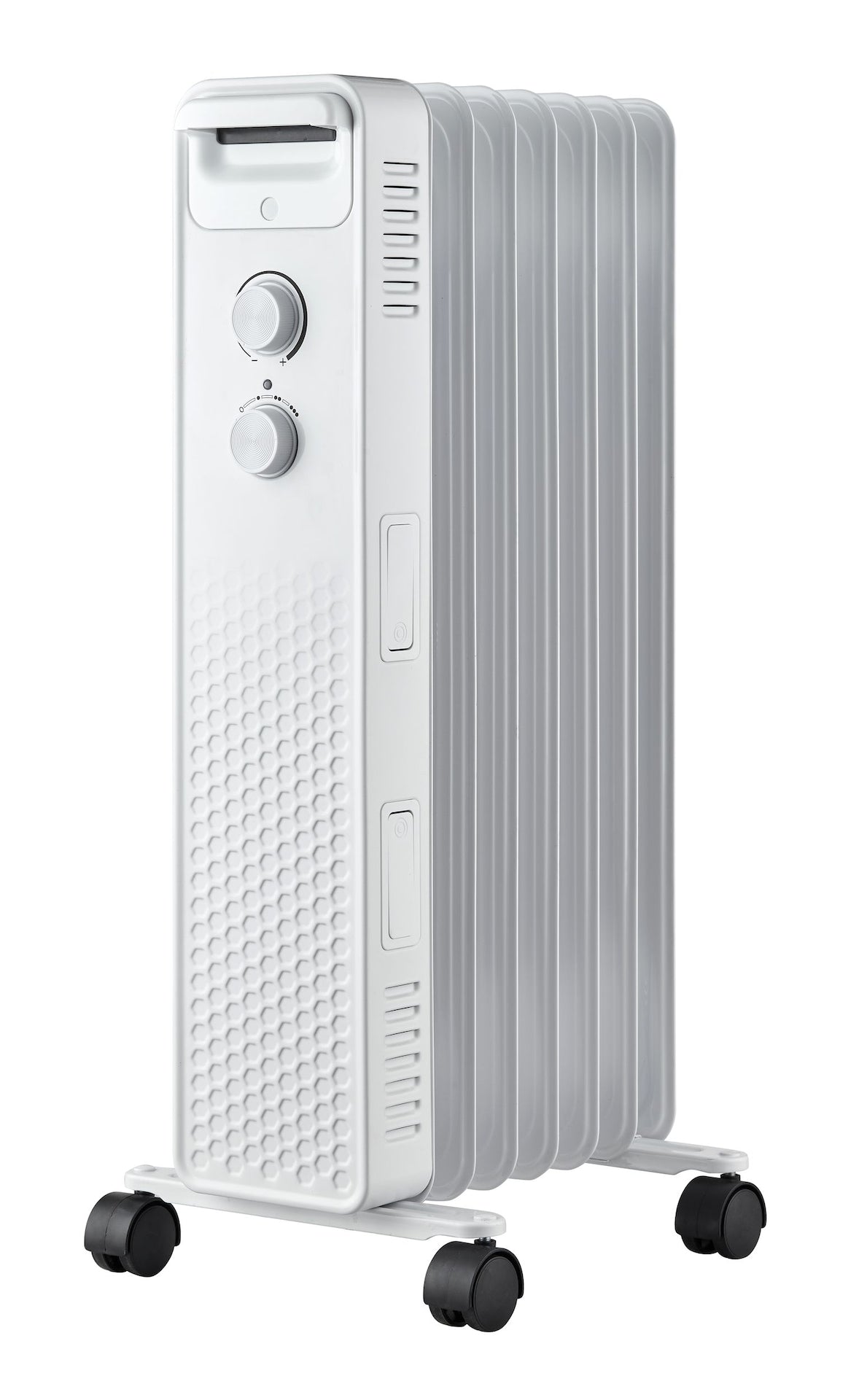 3-Setting Mechanical Oil Filled Heater with Adjustable Thermostat, Castors & Handle, 1500W, White P4Y5 - product image 1