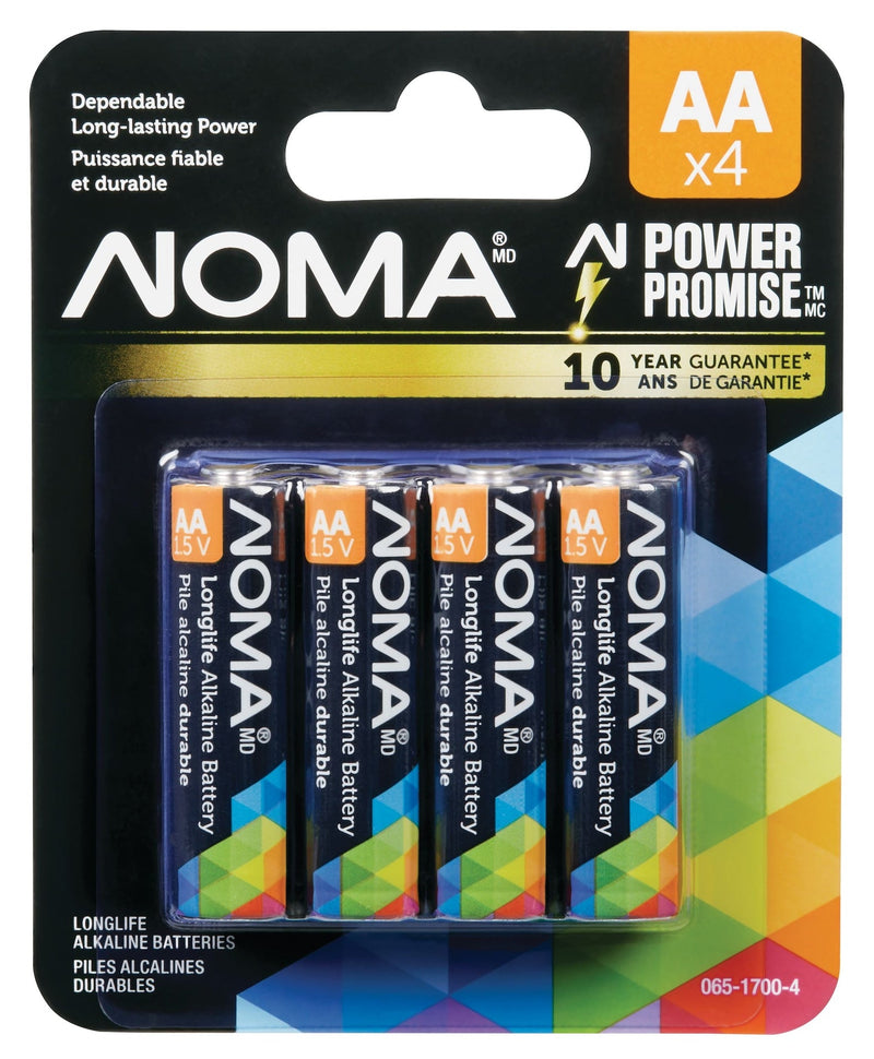 4-pk AA Alkaline Batteries, Long Lasting, All Purpose C9R5