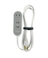 6-ft 6-in 16/2 Extension Cord with 2 USB Outlets, Travel design, White M1Q5 - product image 1