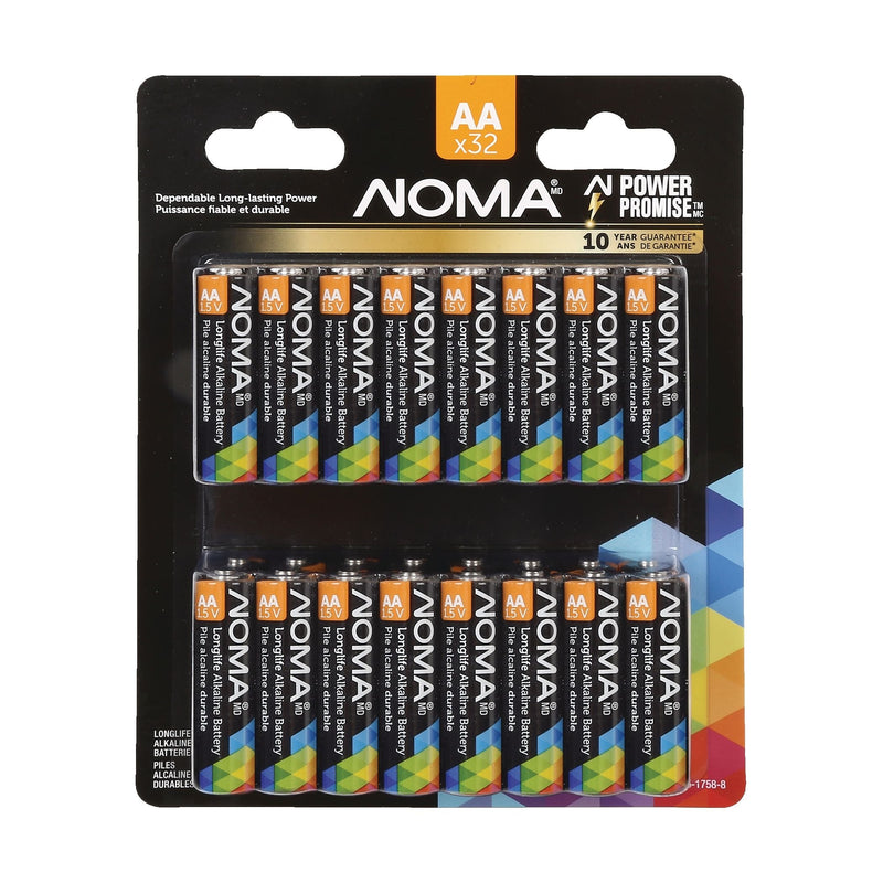 AA Alkaline Batteries, Long Lasting, All Purpose, 32-pk U9E9