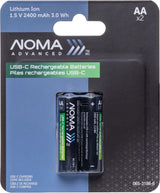 Advanced 2400 mAh USB C-Type Rechargeable Li-Ion Batteries, 2-pk U6Q8 - product image 3