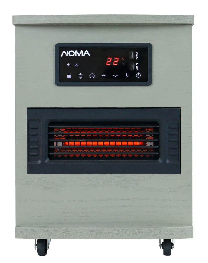 Ashwood Infrared Wood Cabinet Heater with Remote Control and Thermostat, Grey U5T5
